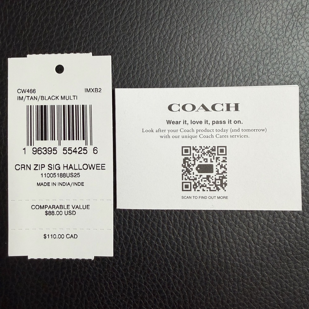 Coach Halloween Signature Canvas Wristlet - Brown with Orange & Black Accents - Picture 5 of 5